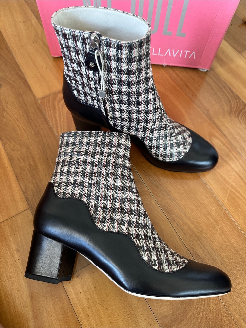 NIB Francesca Bellavita Baby Girl Tweed  Booties! Sz 39/US 8  Italy Amazing